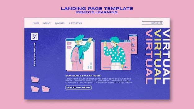 Gratis PSD websjabloon voor leren op afstand