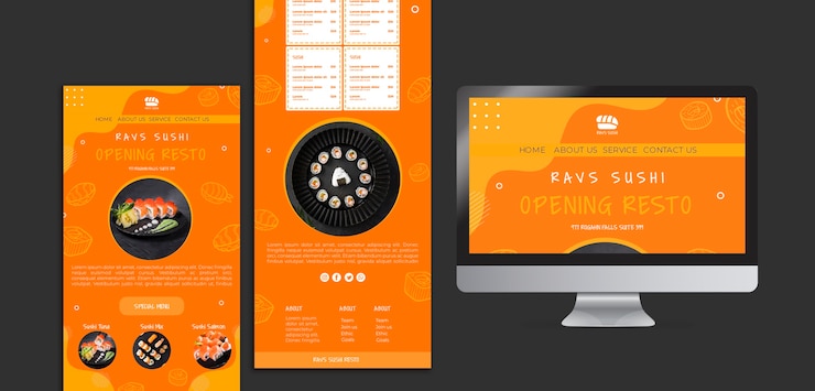 Gratis PSD websjabloon voor sushi-restaurant