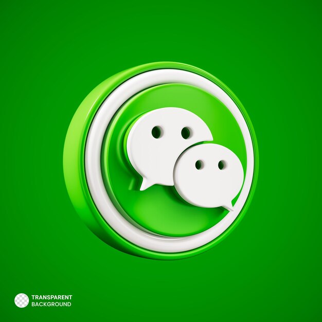 Wechat 3d icono de redes sociales aislado
