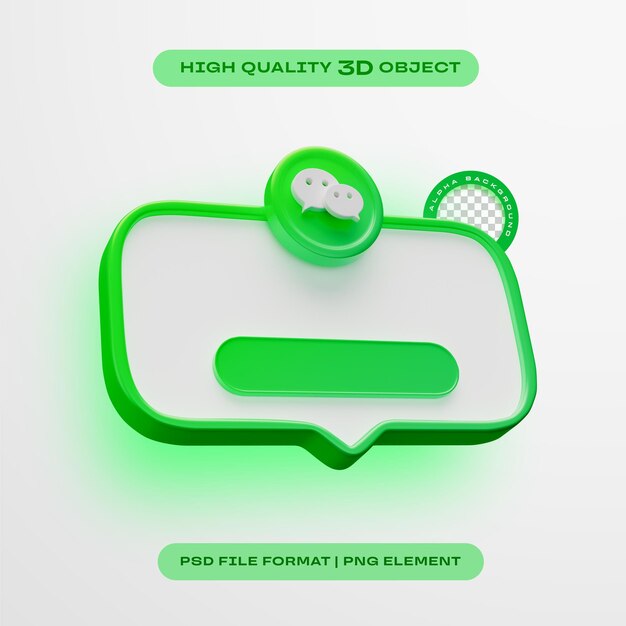 Wechat nos sigue Icon de elemento de banner Renderizado en 3D aislado