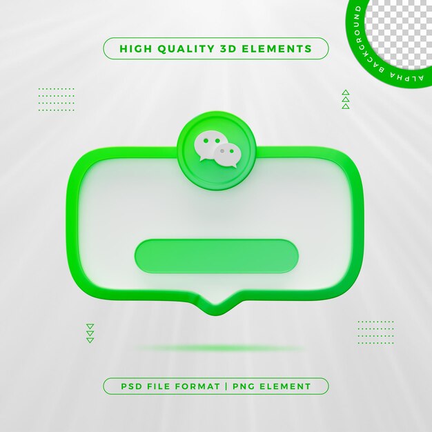 Wechat nos sigue Icon de elemento de banner Renderizado en 3D aislado