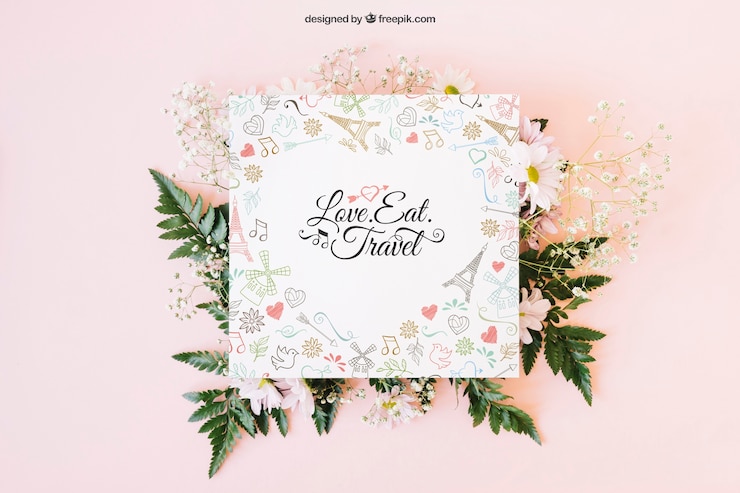 PSD Gratis wedding decoration with square card