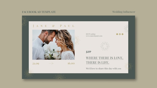 Gratis PSD wedding influencer sjabloon ontwerp