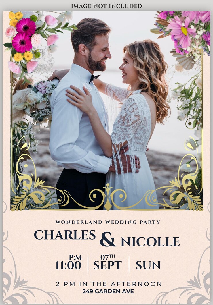 PSD gratuito wedding invitation template