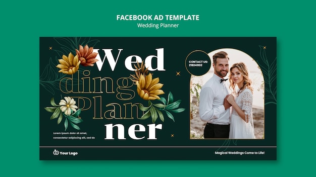 Gratis PSD wedding planner facebook sjabloon