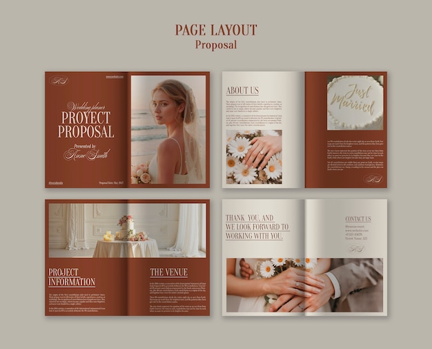 Wedding proposal brochure design template