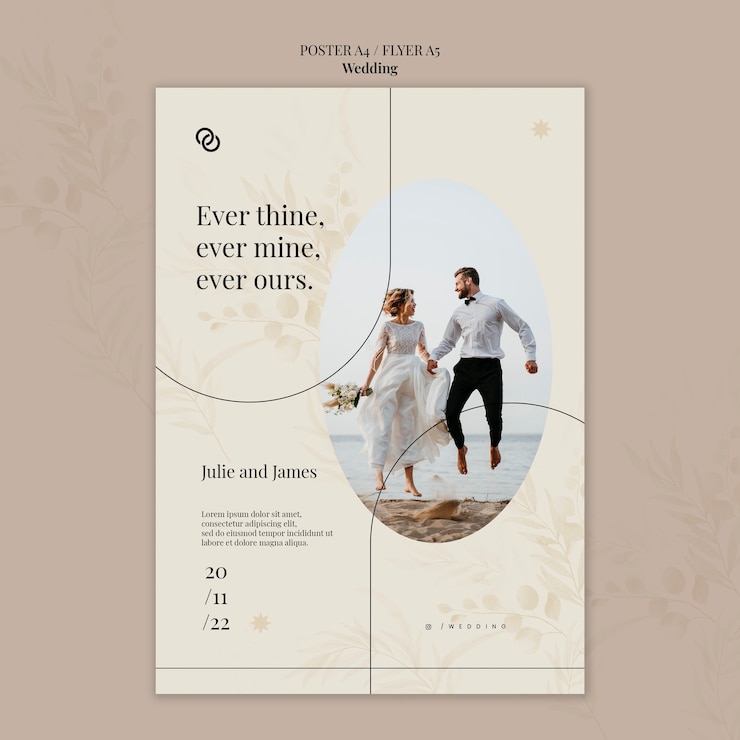 PSD Gratis wedding save the date flyer template