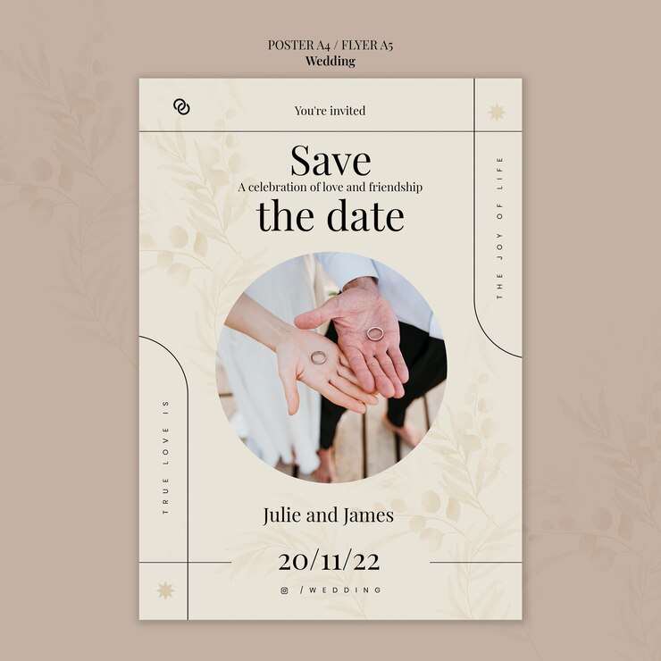 PSD Gratis wedding save the date poster template