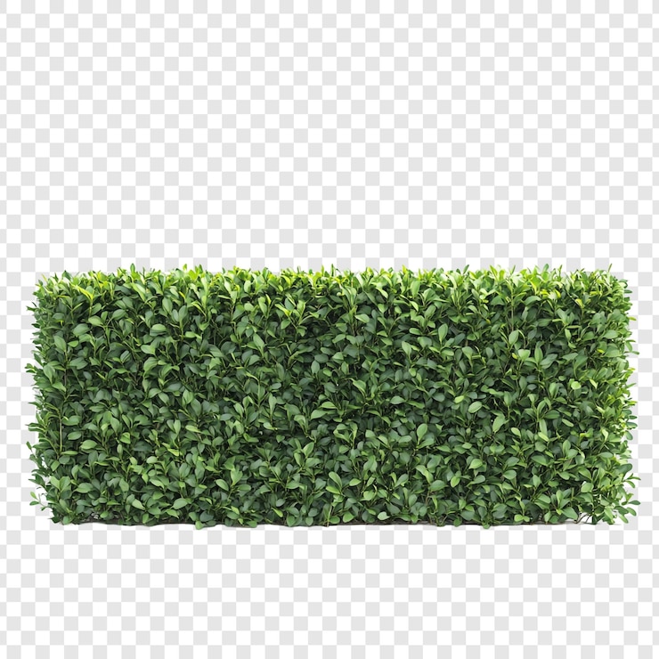 Gratis PSD weelderige groene heg een natuurlijke rechthoekige muur van bladeren