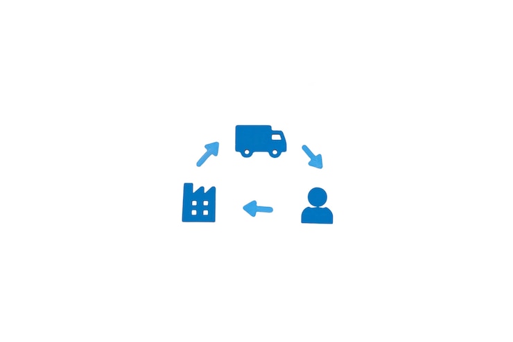 Gratis PSD weergave van 3d-illustratie van de supply chain-vertegenwoordiging