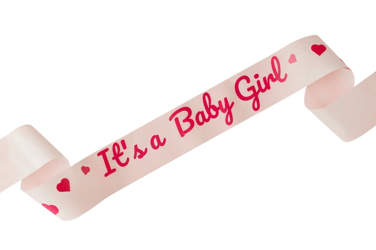 Gratis PSD weergave van item voor geslachtsonthulling voor babymeisje