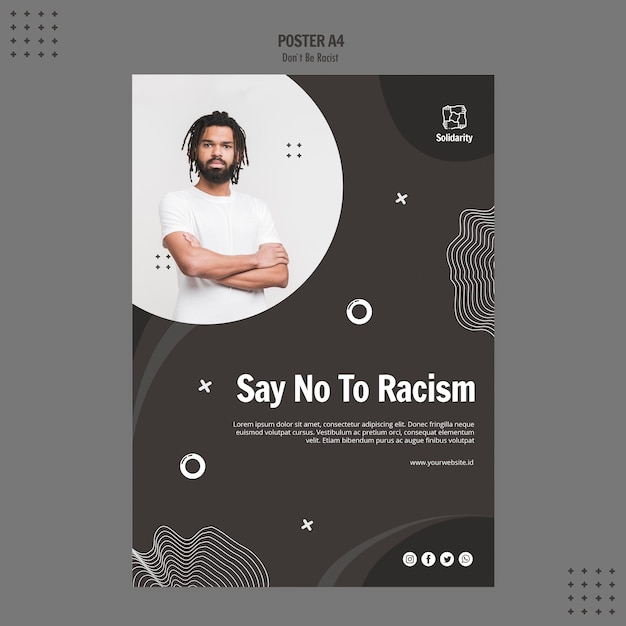 Gratis PSD wees geen racistisch concept poster sjabloon