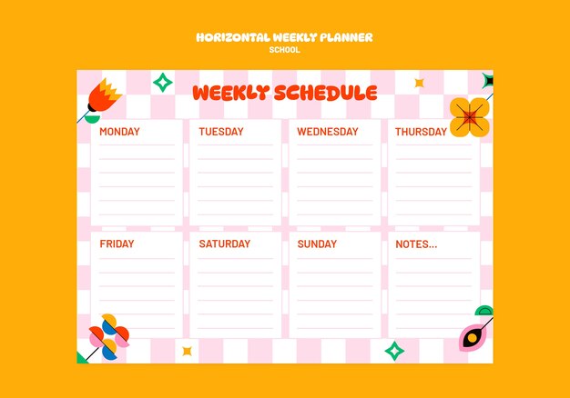 Wekelijkse schoolplanner
