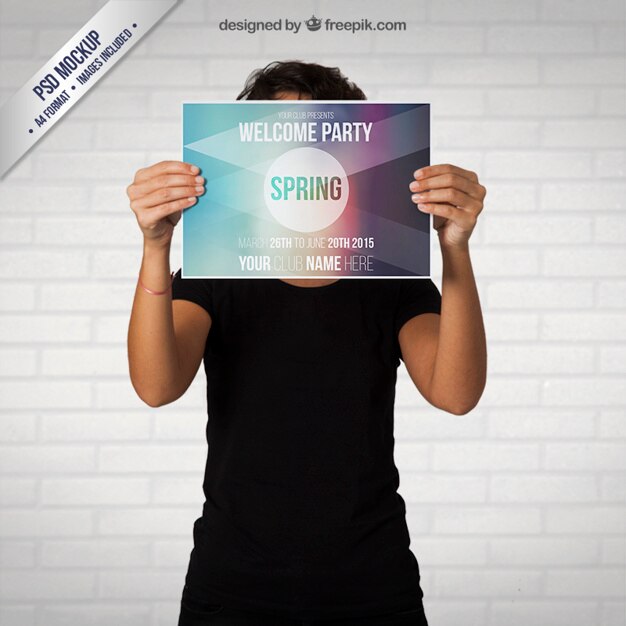 PSD gratuito welcome party primavera