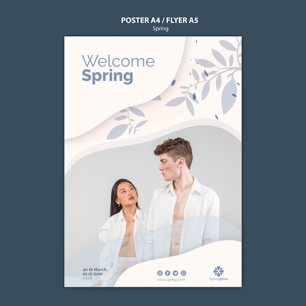 Gratis PSD welkom lente folder sjabloon