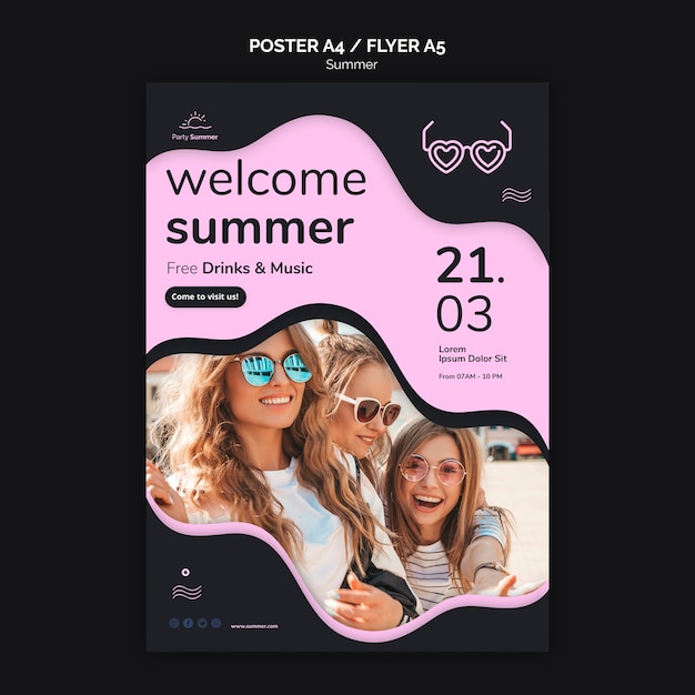 Welkom zomer poster sjabloon