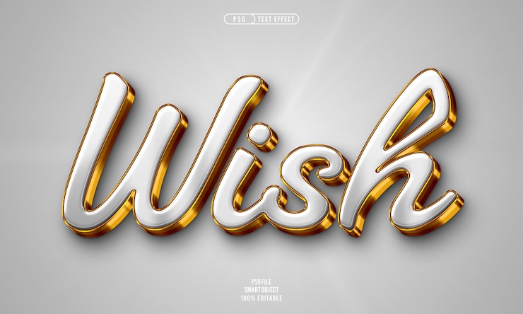 Gratis PSD wens 3d bewerkbaar teksteffect
