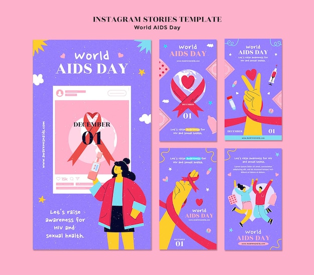 Wereld aids dag instagram verhalen sjabloon