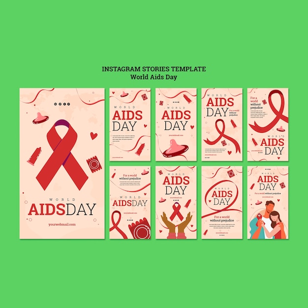 Gratis PSD wereld aids dag instagram-verhalen