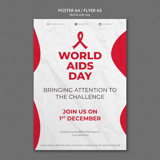 Gratis PSD wereld aids dag poster sjabloon