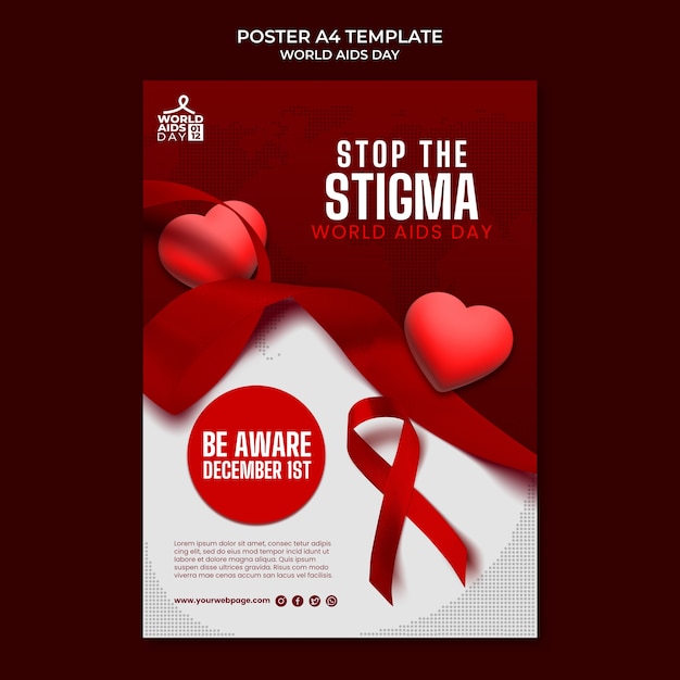 Gratis PSD wereld aids dag poster sjabloon