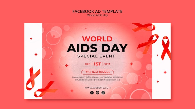 Gratis PSD wereld aidsdag sjabloonontwerp