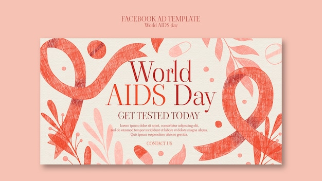Gratis PSD wereld aidsdag sjabloonontwerp