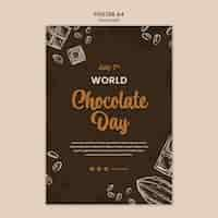 Gratis PSD wereld chocolade dag poster sjabloon