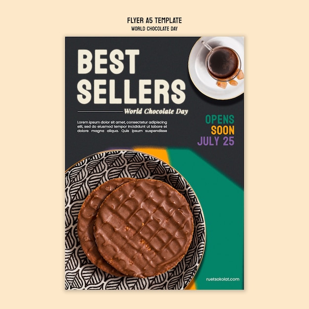 Gratis PSD wereld chocolade dag poster sjabloon