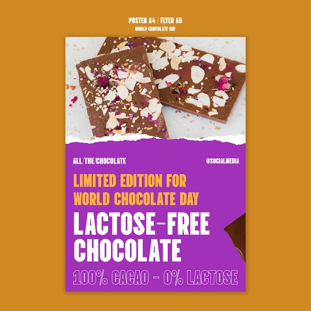 Gratis PSD wereld chocolade dag viering poster sjabloon