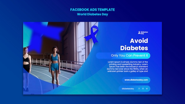 Gratis PSD wereld diabetes dag facebook sjabloon