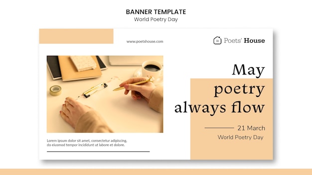 Wereld poëzie dag banner