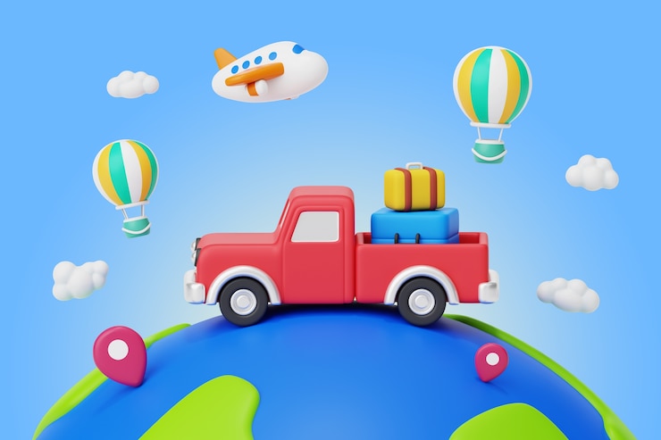 Gratis PSD wereld toerisme dag 3d-rendering achtergrond