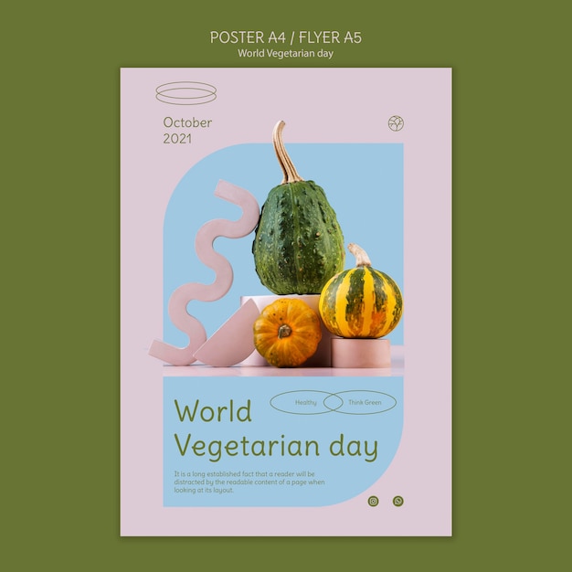 Gratis PSD wereld vegetarische dag afdruksjabloon
