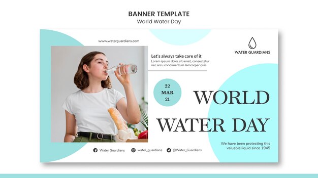 Wereld water dag concept sjabloon voor spandoek