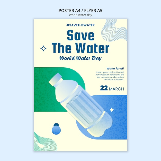 Gratis PSD wereld water dag poster sjabloon