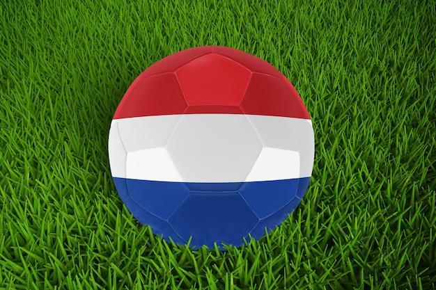 Wereldbeker voetbal met nederlandse vlag