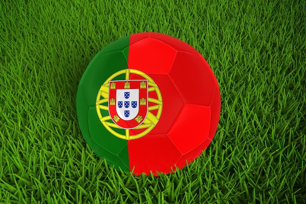 Wereldbeker voetbal met portugese vlag