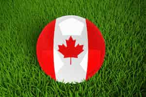 Gratis PSD wereldbeker voetbal met vlag van canada