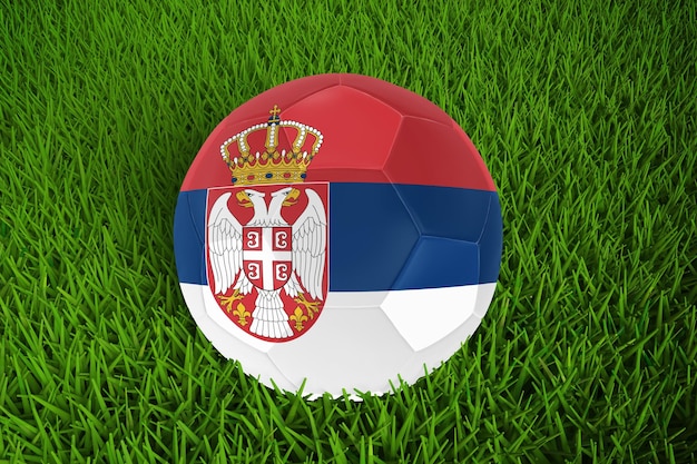 Wereldbeker voetbal met vlag van servië