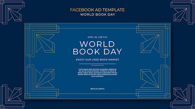 Gratis PSD wereldboekdagviering facebook-sjabloon
