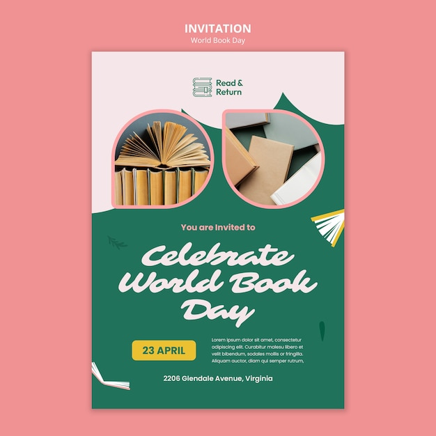 Gratis PSD wereldboekendag ontwerpsjabloon