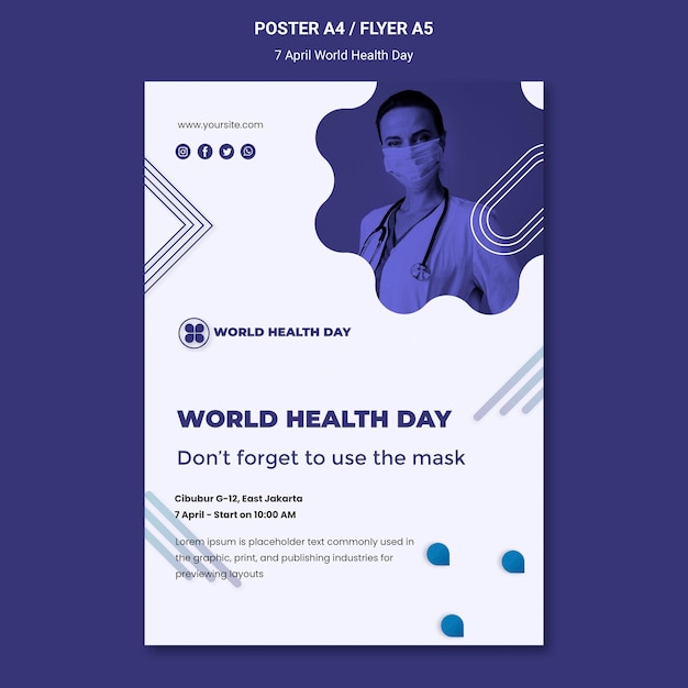 Gratis PSD wereldgezondheidsdag poster sjabloon