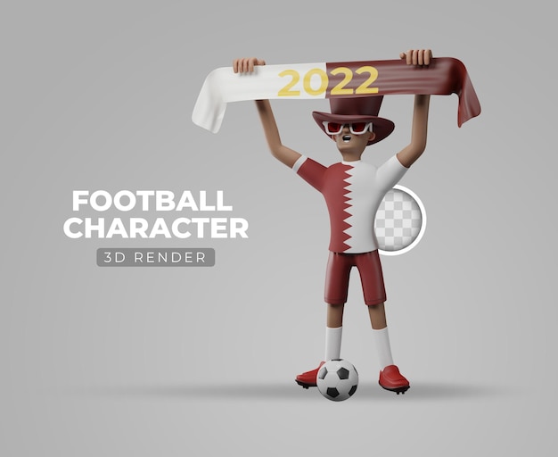 Gratis PSD wereldkampioenschap voetbal fan 3d illustratie