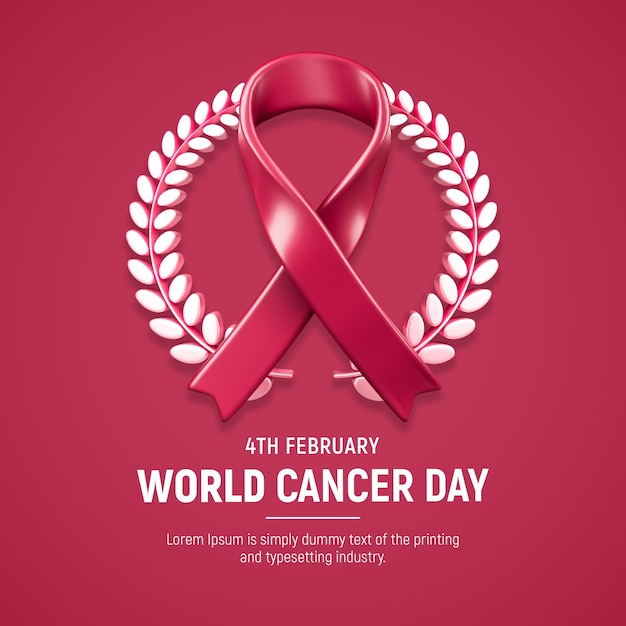 Gratis PSD wereldkankerdag 4 februari social media postsjabloon kleur van het jaar 2023