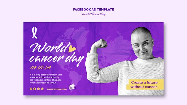 Gratis PSD wereldkankerdag bewustwording facebook sjabloon