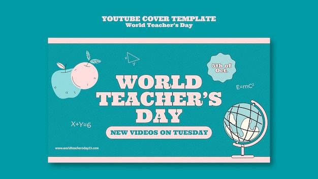 Gratis PSD wereldlerarendag youtube-cover