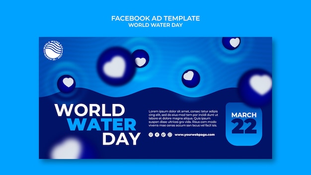 Wereldwaterdag facebook sjabloon