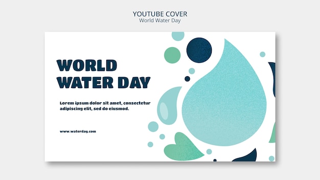 Gratis PSD wereldwaterdag youtube-voorbladsjabloon