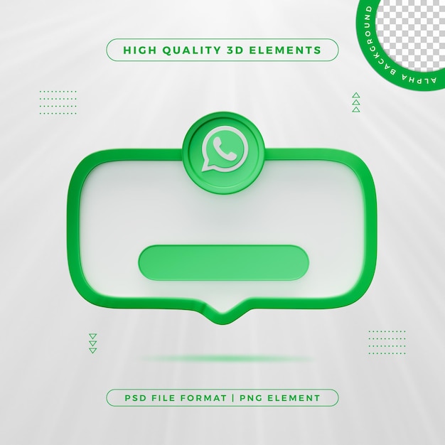 Whatsapp contacte con nosotros banner elemento icon aislado 3d render